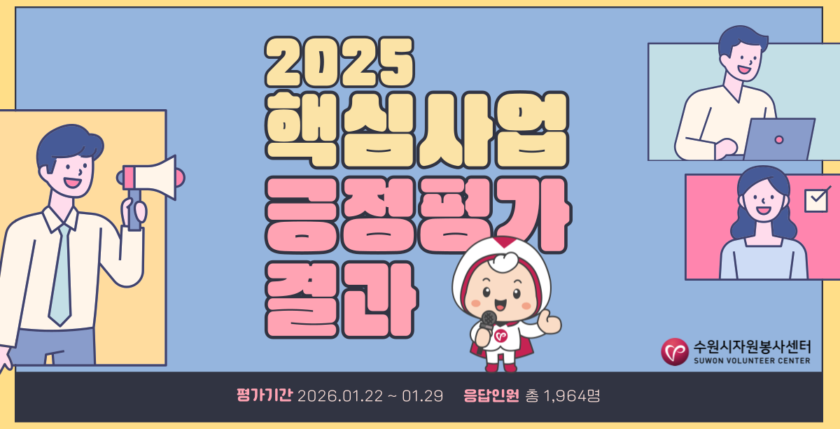 2025년 수원시자원봉사센터 핵심사업 긍정평가 결과 공개